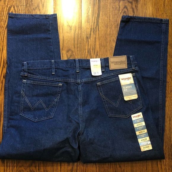 WRANGLER Men’s Relaxed Seat & Thigh Flex Fit Straight Leg Denim Jeans 40x29 NWT - Picture 7 of 9